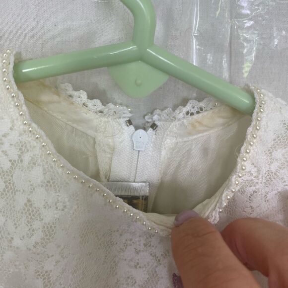 Jessica McClintock vintage 90’s ivory white lace Victorian wedding dress 6 - Picture 7 of 10